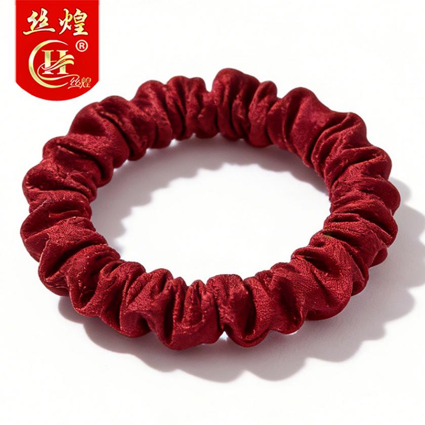 25姆纯色真丝细绳发圈