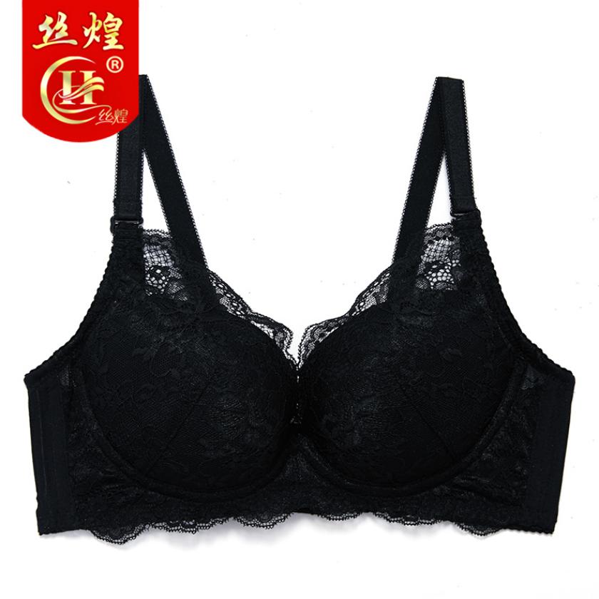无钢圈薄聚拢蕾丝文胸