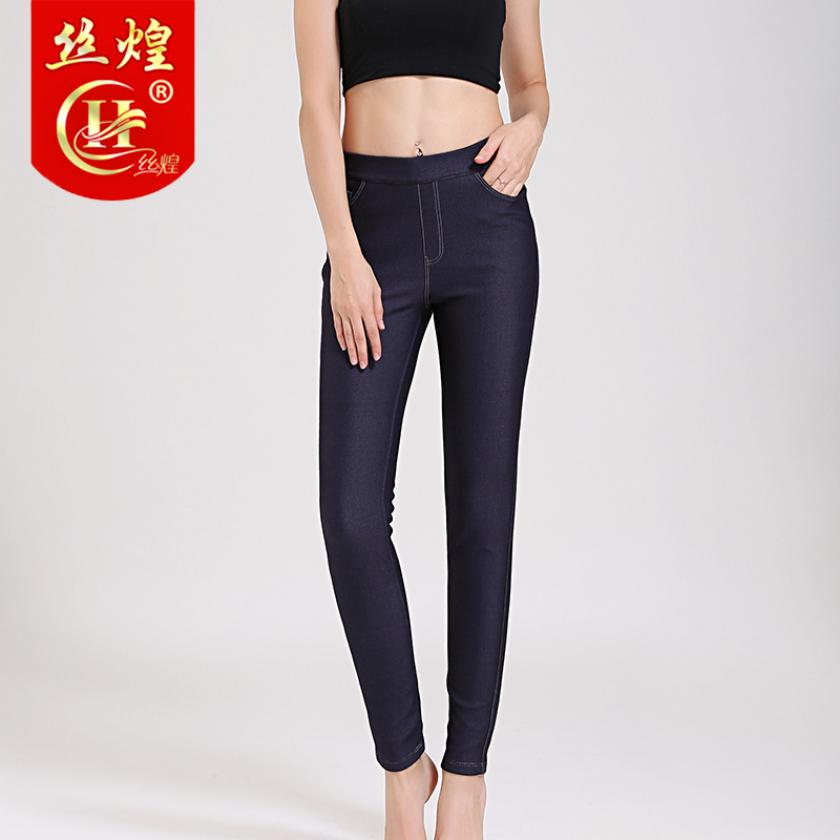仿牛仔蚕丝保暖裤加绒