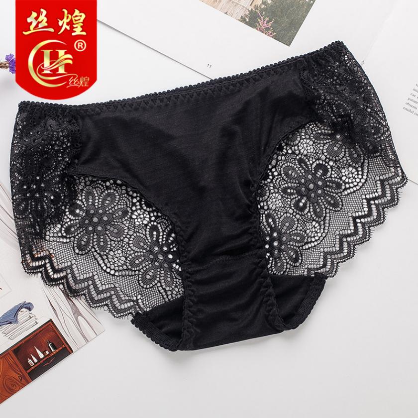 镂空蕾丝女蚕丝三角裤