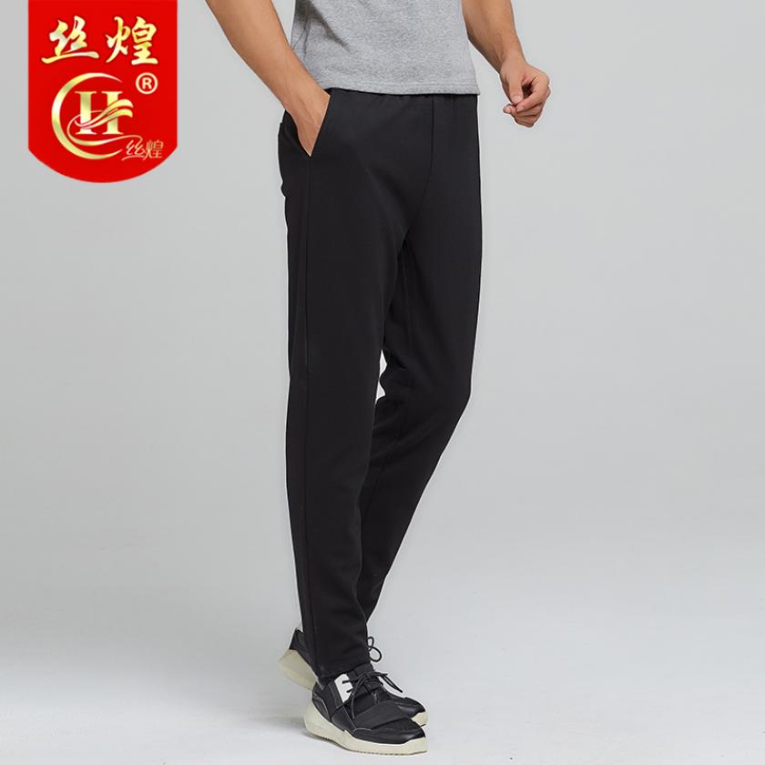 男蚕丝保暖休闲裤加绒