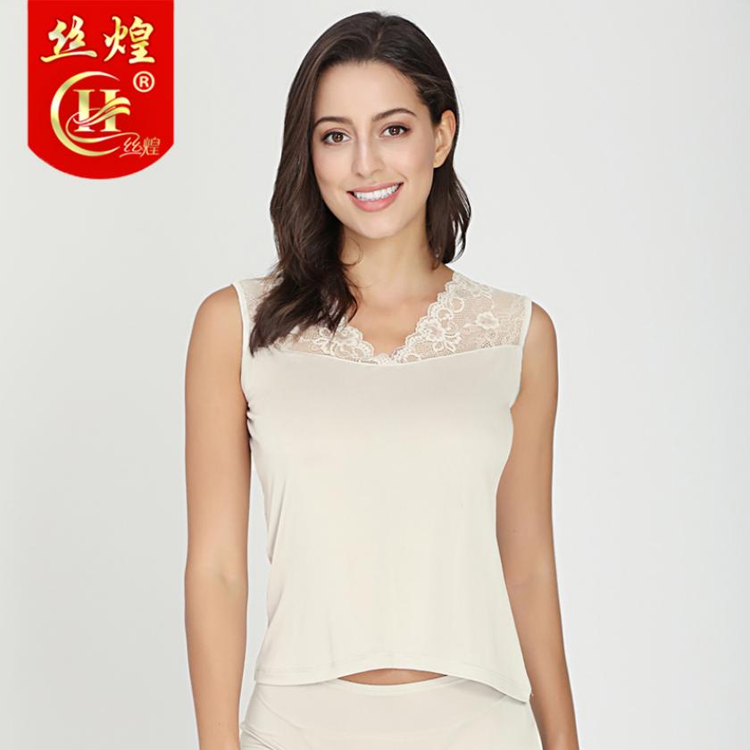 女蕾丝真丝打底衫背心