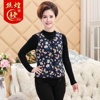 钮扣款无袖女桑蚕丝马甲