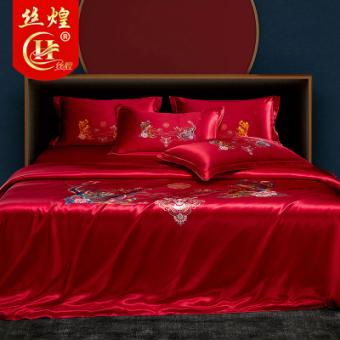 16姆喷绘真丝四件套