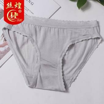 低腰款女真丝三角内裤