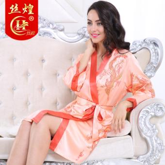 22姆烫金真丝吊带睡袍