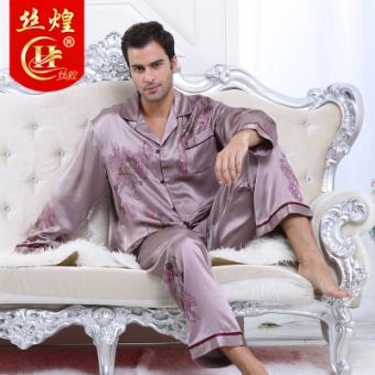 22姆米烫金男真丝睡衣
