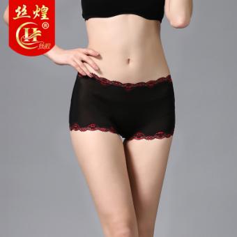 中低腰蕾丝女真丝内裤