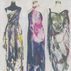 用丝绸当画布的创意让彩绸服饰活起来