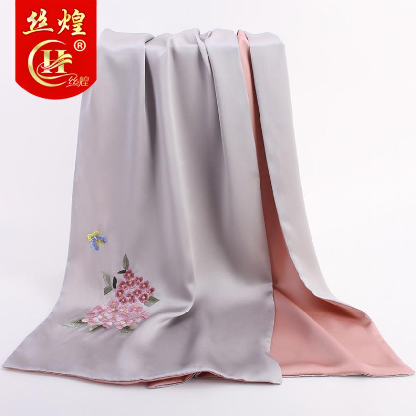 刺绣双层丝巾155x35